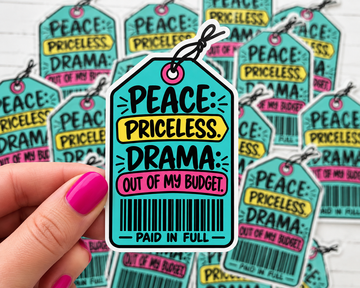 Peace: Priceless. Drama: Out of My Budget Sticker 💗
